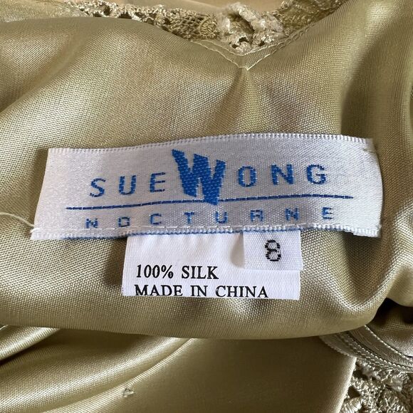 Sue Wong Nocturne Silk Beaded Lace Formal Maxi Gown Mermaid Women’s 8 - Picture 8 of 16